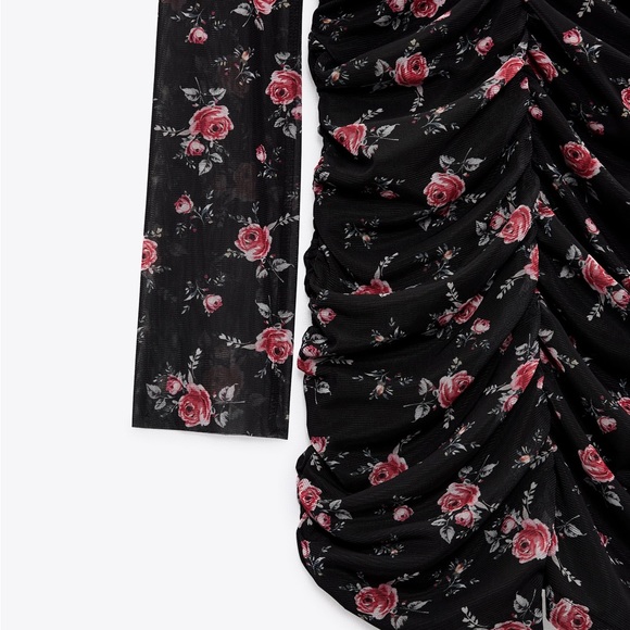 Zara Floral Print Tulle Mini - Picture 5 of 12